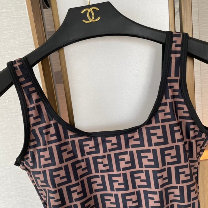 Fendi Versatile Backless One-Piece Swimsuit in Black Halter Plunge
