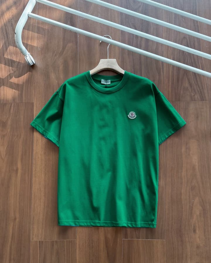 Moncler Classic Logo Cotton T-Shirt in Bright Green
