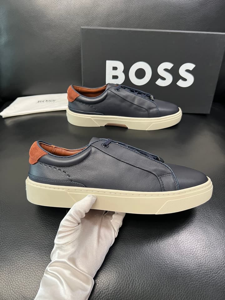 Boss Panelled Leather Sneakers