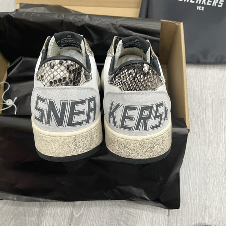 Golden Goose Ball Star Sneakers – 2023 Spring Collection in White Black Star Metallic Heel