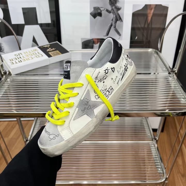 Golden Goose Classic Distressed Sneakers in Tan Suede With White Laces