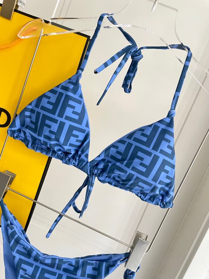 Fendi Versatile One-Piece Bikini Swimsuit in Brown Ff Logo Bikini
