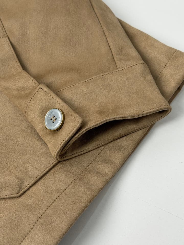 Louis Vuitton 3D V Embroidered Suede Workwear Jacket