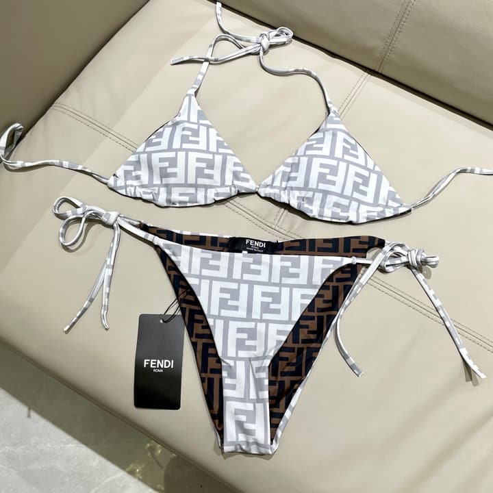 Fendi Reversible One-Piece Swimsuit in Blue Monogram