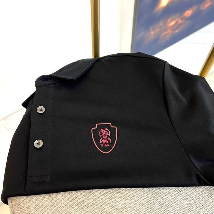 Brunello Cucinelli Short-Sleeved Polo Shirt – 2026 Spring/Summer Collection in Classic Black
