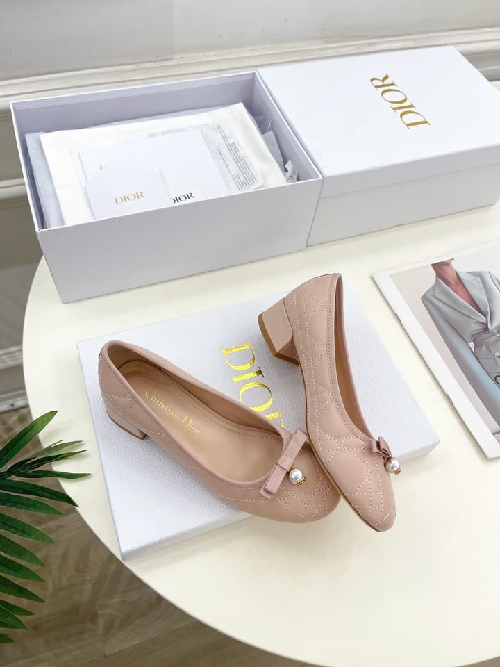 Dior Cannage Pearl Ballet Pumps – 2024 Spring/Summer Collection in Black