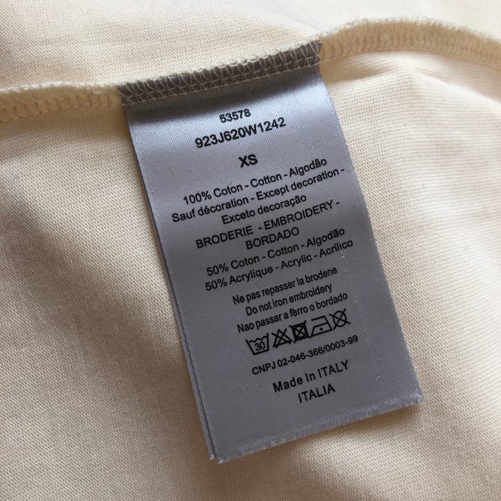 Dior Embroidered Logo T-Shirt – 2026SS in Apricot Ringer With Navy Collar