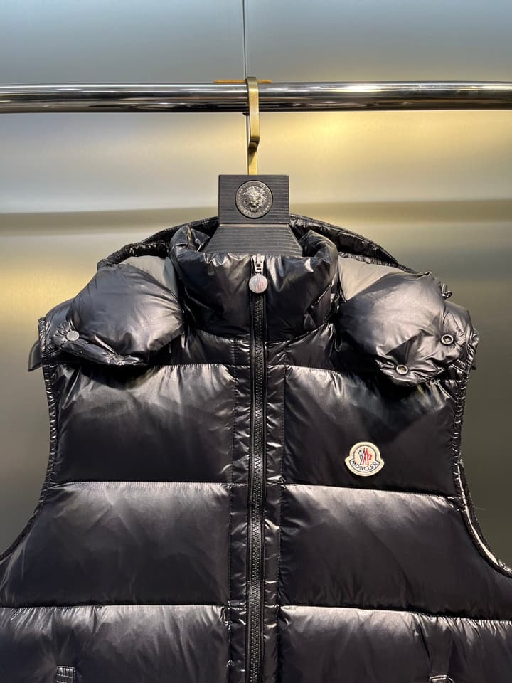 Moncler Classic Hooded Down Vest in Black