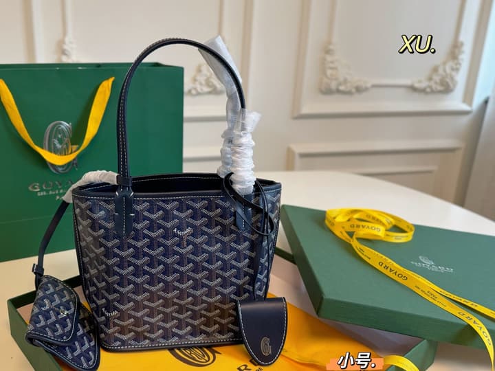 Goyard New Small Mother-Child Tote Bag in Classic Black And Tan