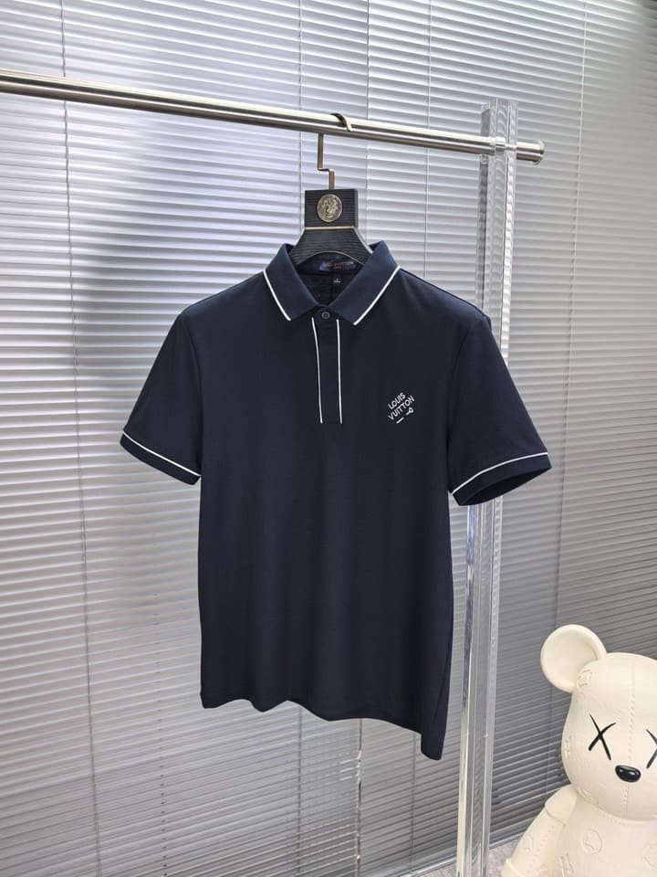 Louis Vuitton Embroidered Logo Pique Cotton Polo Shirt – Spring/Summer Collection – 2026 in Light Blue