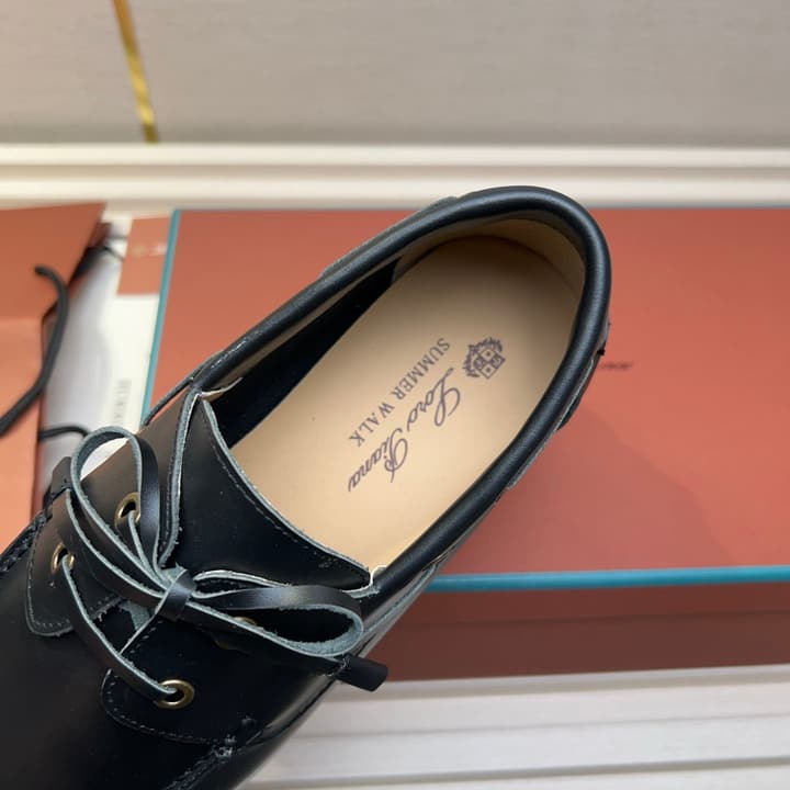 Loro Piana Moccasin Shoes – 2025 Collection in Navy Blue Leather