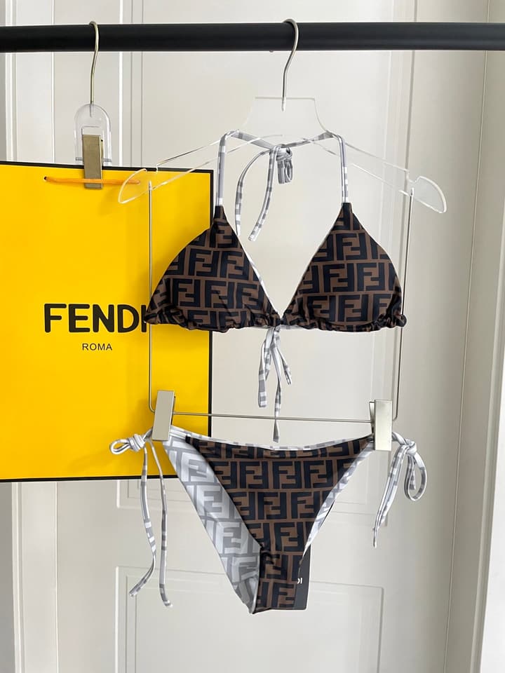 Fendi Reversible One-Piece Swimsuit in Blue Monogram