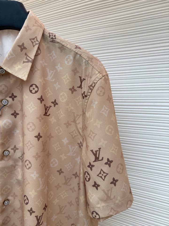 Louis Vuitton Monogram All-Over Print Beach Shirt in Apricot