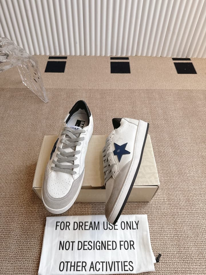 Golden Goose Distressed Leather Sneakers in Dark Green