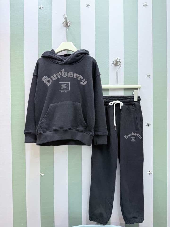 Burberry Kids Hooded Tracksuit Set – Kids Collection – 2025FW in Dark Gray Set