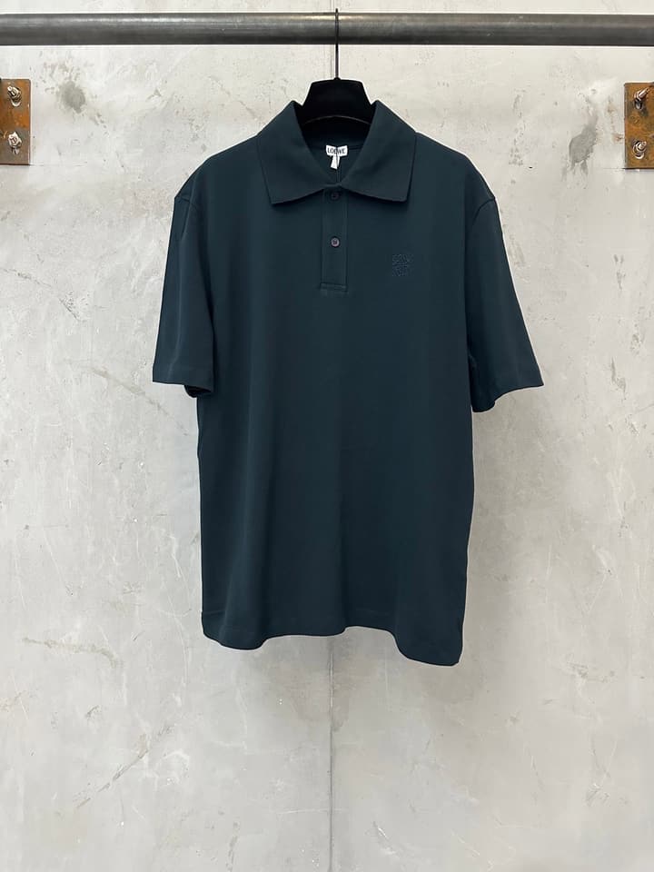 Loewe Embroidered Logo Cotton Polo Shirt – 26SS in Navy Blue