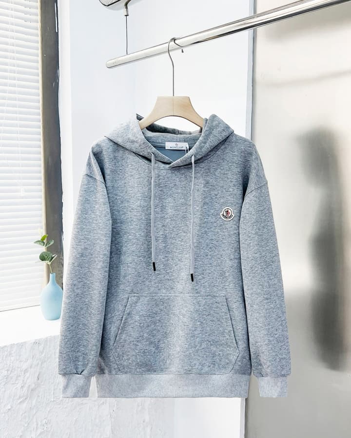 Moncler Men's Casual Cotton Hooded Sweatshirt in Black
