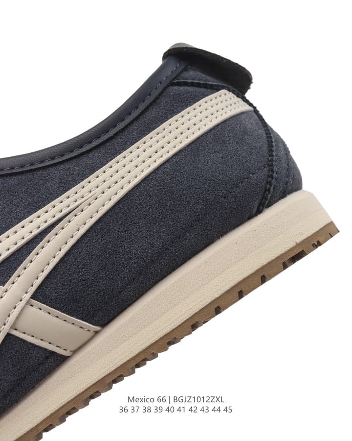 Asics Onitsuka Tiger Mexico 66 Classic Sneakers in Dark Navy With Cream Stripes