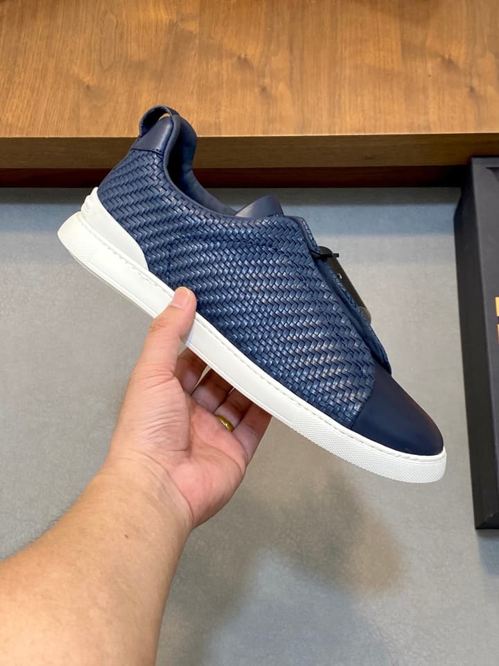 Ermenegildo Zegna Triple Stitch Sneakers in Black