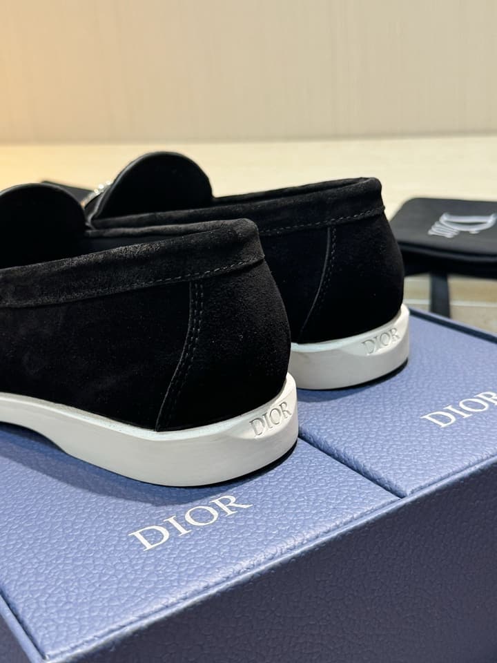 Dior Granville Men's Lace-Up Casual Shoes in Dark Blue Suede