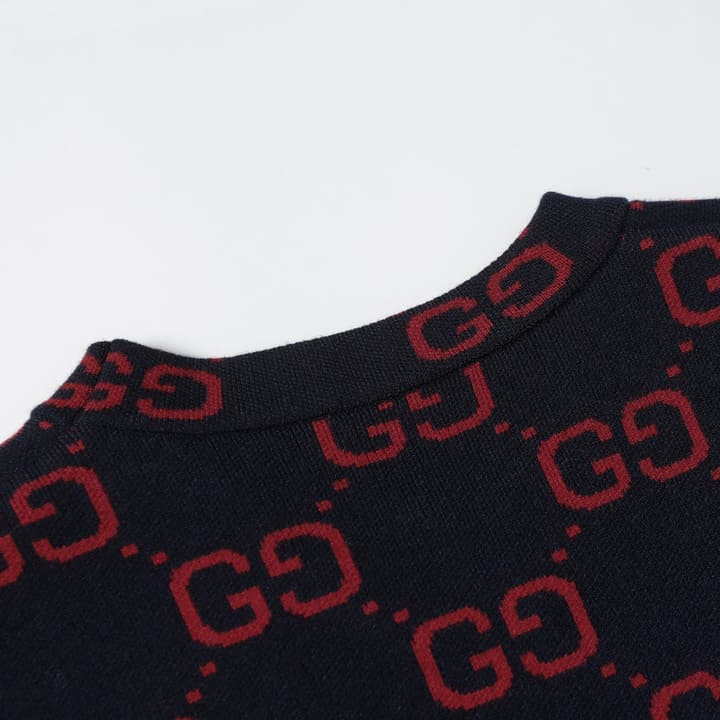 Gucci Logo Knit Crewneck Sweater in Green Gradient Logo Knit