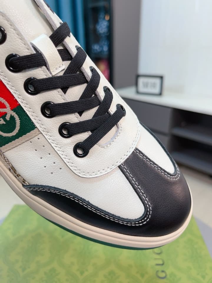 Gucci New Season Casual Fashion Sneakers in Black With Web Stripe