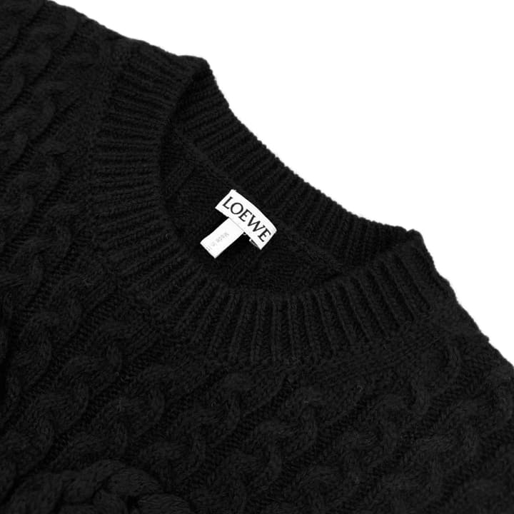 Loewe Anagram Braided Knit Sweater Vest in Apricot
