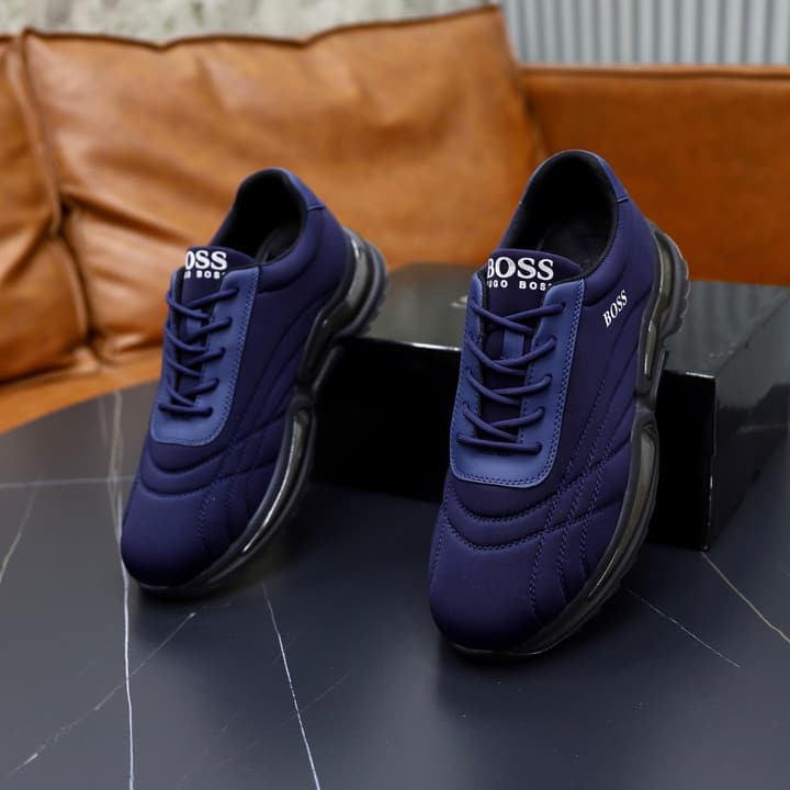 Boss Men's Knit Sport Sneakers in Grey