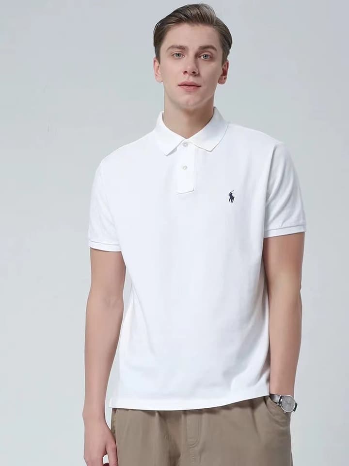 Ralph Lauren Men's Pure Cotton Business Casual Polo Shirt – Summer Collection in Classic Black