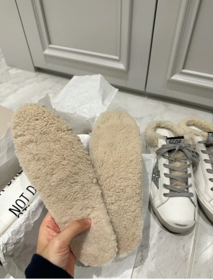 Golden Goose SUPERSTAR Silver Star Wool Mules – 2023FW in Cream Silver Star Mule