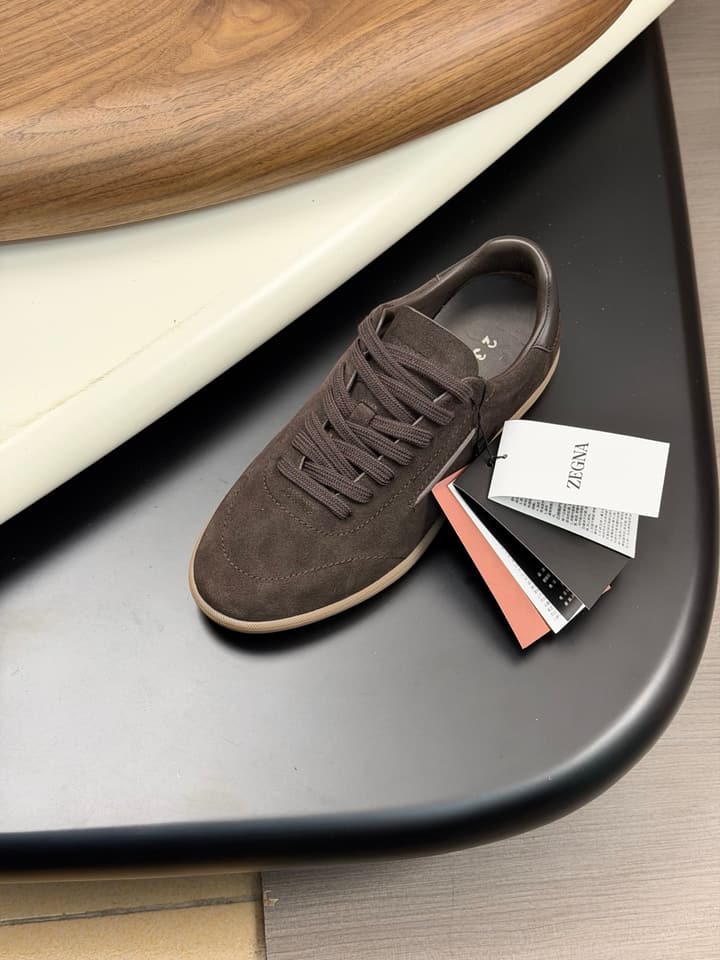 Zegna Old Money Suede Casual Sneakers