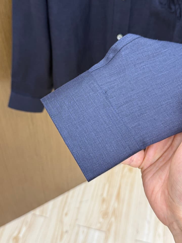 Loewe Minimalist Linen-Cotton Long Sleeve Shirt – Spring/Summer Collection – 25SS in Dark Blue