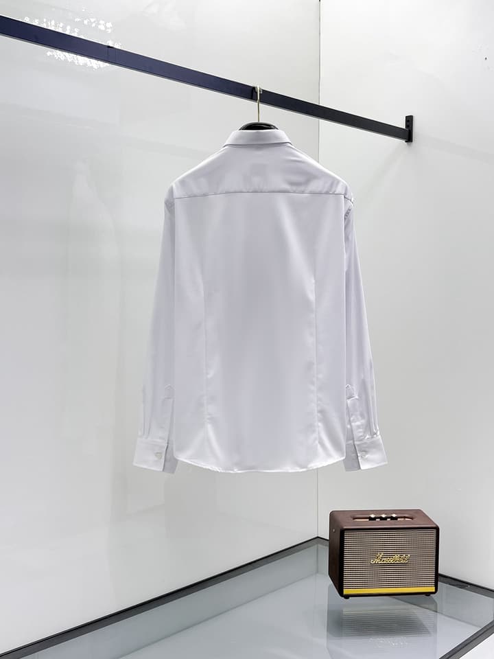 Hermès Long-Sleeve Shirt in Light Blue Striped
