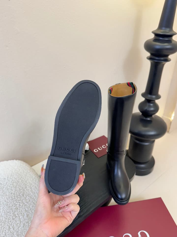 Gucci Runway Velvet Boots in Black Suede