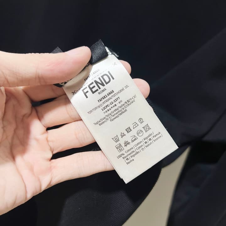 Fendi FF Patch Logo Cotton Hoodie in Black Hooded Sweatshirt