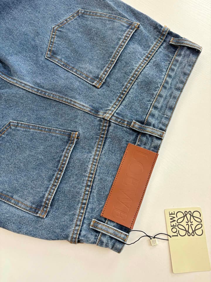Loewe Anagram Laser-Cut Denim Jeans – 24FW in Blue Denim