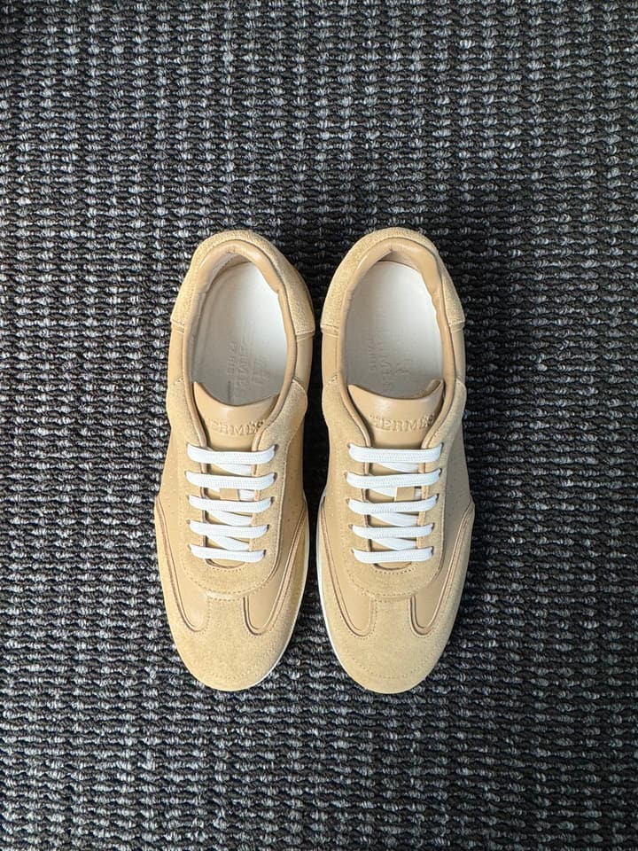 Hermès Laser-Punched H Nappa Calfskin Sneakers in Black
