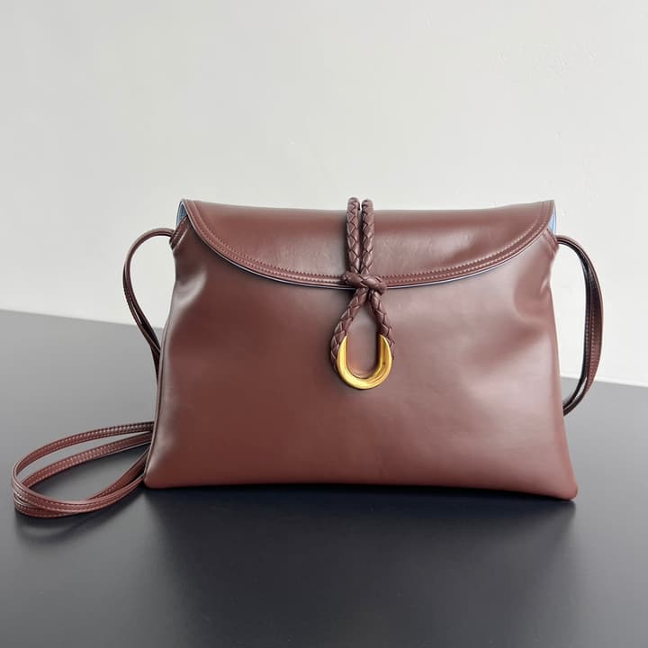 Bottega Veneta Medium Liberta Flap Crossbody Bag – Autumn/Winter Collection in Dark Espresso Brown