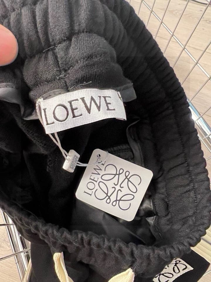 Loewe Woven Tape Knit Embroidery Sweatpants – 24SS in Black