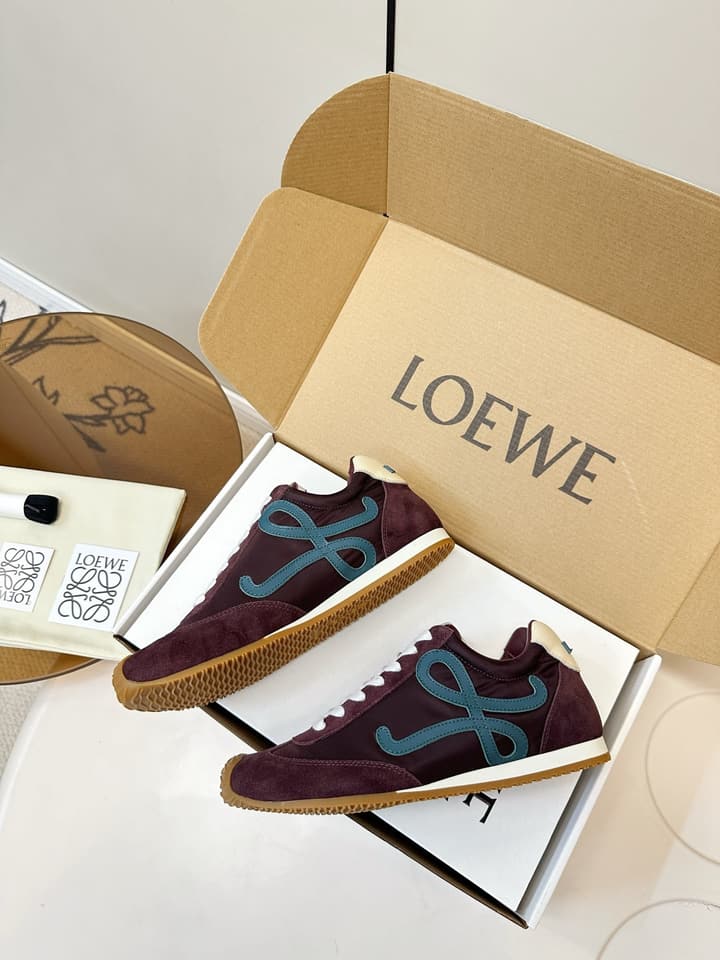 Loewe Ballet Runner 2.0 Burgundy Sneakers in Wine Red Suede