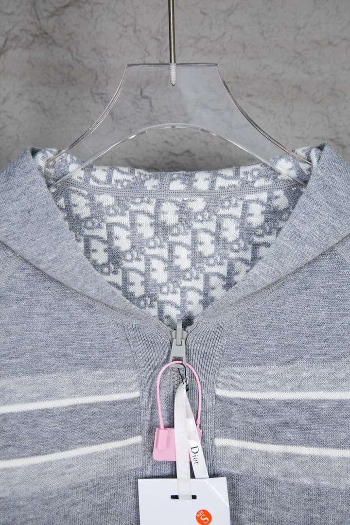 Dior Monogram Jacquard Zip Cardigan – 24SS in Light Grey Monogram
