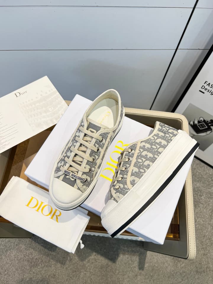 Dior Spring/Summer Runway Platform Sneakers in Black Oblique Pattern