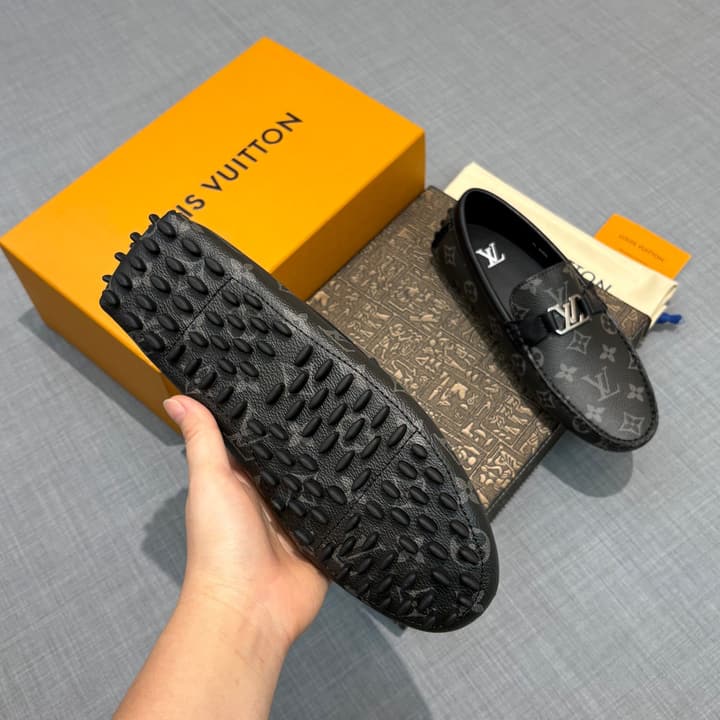 Louis Vuitton Men's Monogram Driving Shoes in Black