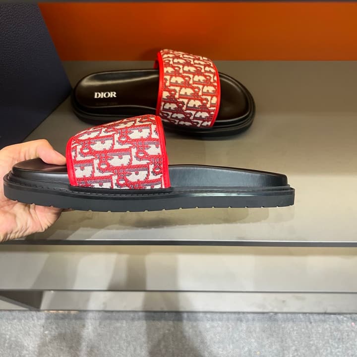 Dior Luxury Slides in Black Textured