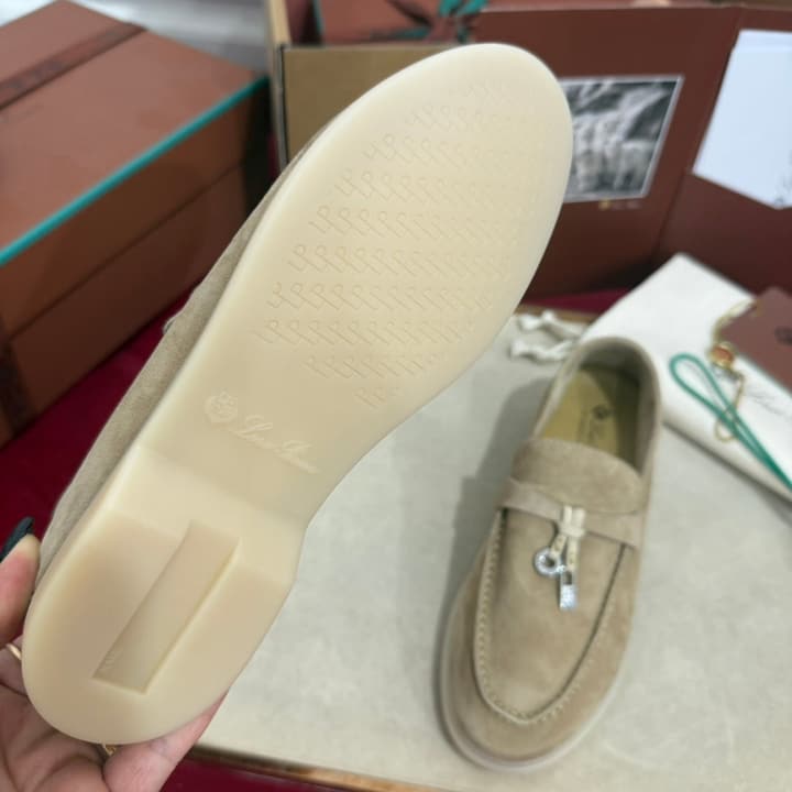 Loro Piana Summer Charms Walk Loafers – Kids Collection in Dusty Lavender Pink