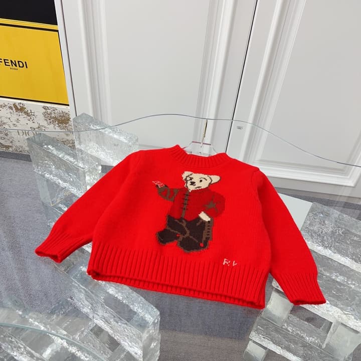 Ralph Lauren Kids Knitted Sweater – Kids Collection in Dark Navy Bear Sweater