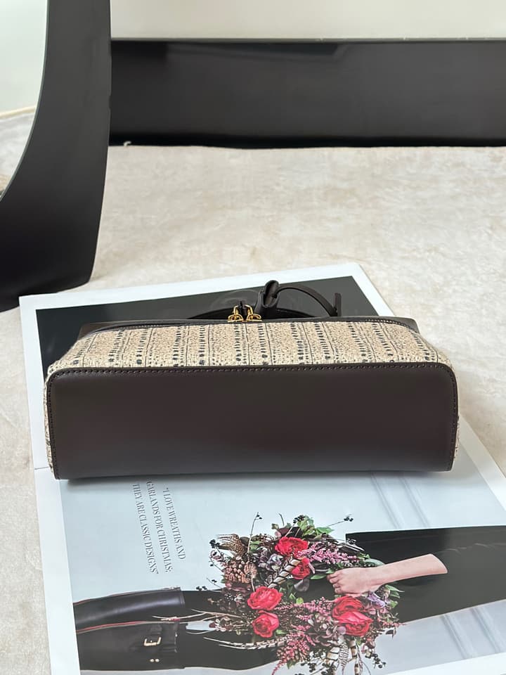 Loro Piana Extra Bag L23 in Brown And Beige Jacquard