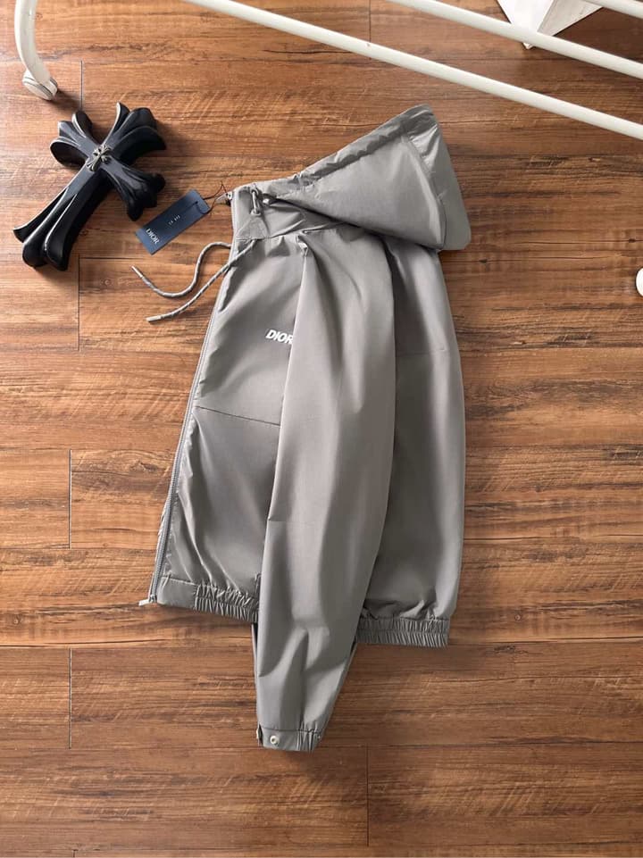 Dior High-End Woven Trench Coat – 2025FW in Black Windbreaker