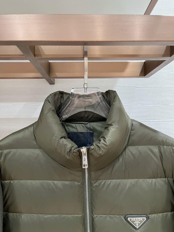 Prada Spliced Knit Down Jacket – FW2024 in Black Knit Down Jacket