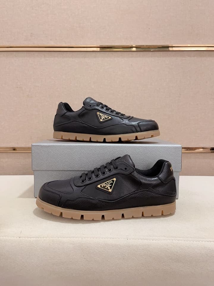 Prada Men's Air Cushion Sneakers in Beige Suede